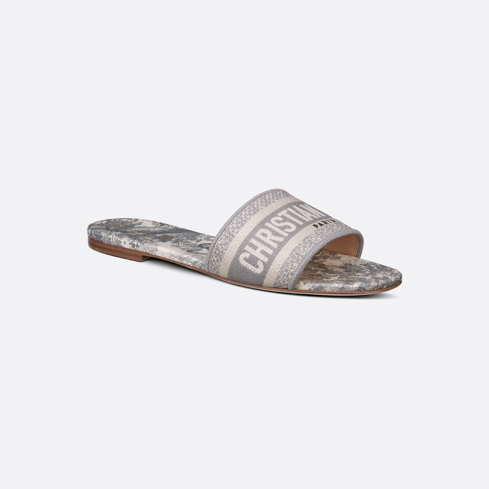Dior grey flat slippers