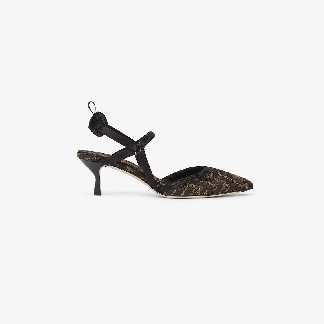FENDI Black Chenille Medium heel shoes