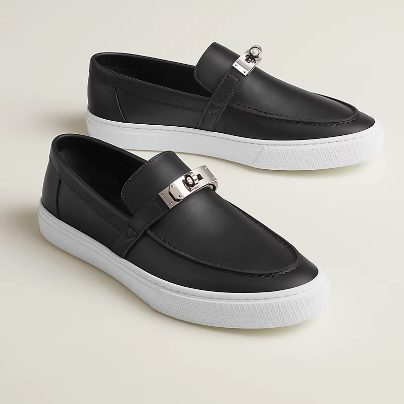 HERMES Game Black Loafers