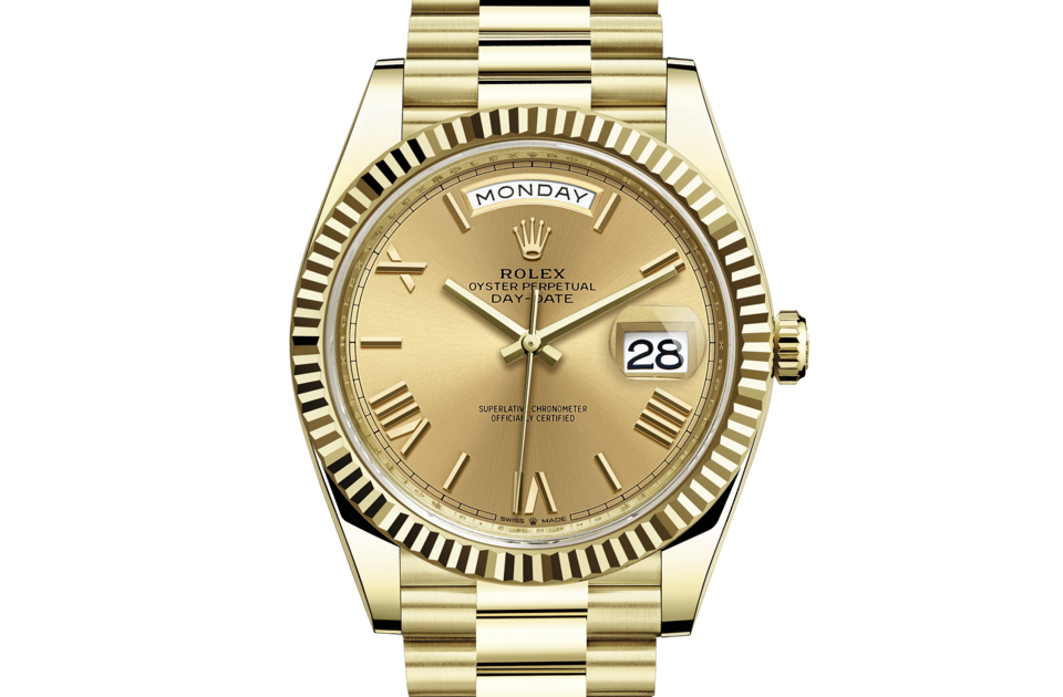 Rolex Day-Date 40 Oyster 40 mm yellow gold Champagne-colour dial M228238-0006