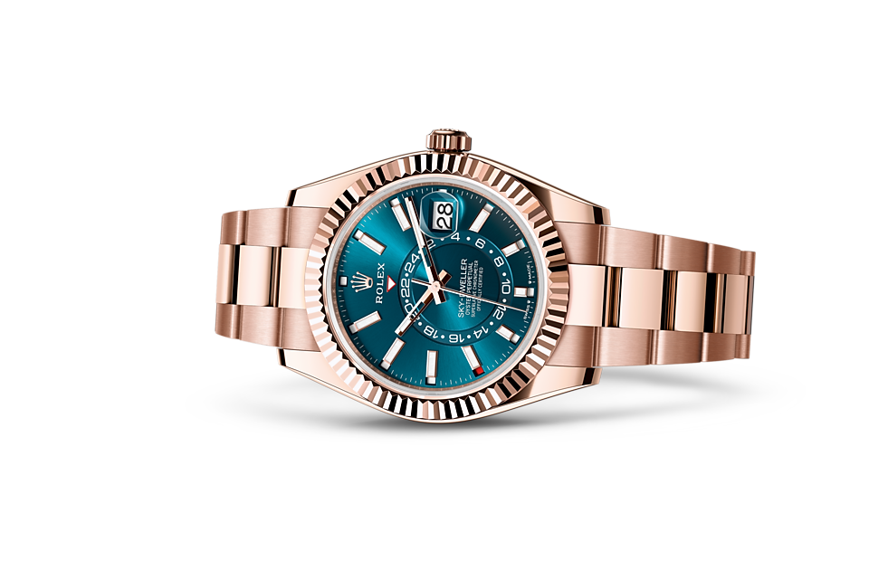 Rolex Sky-Dweller Oyster 42 mm Everose gold Blue-green dial M336935-0001