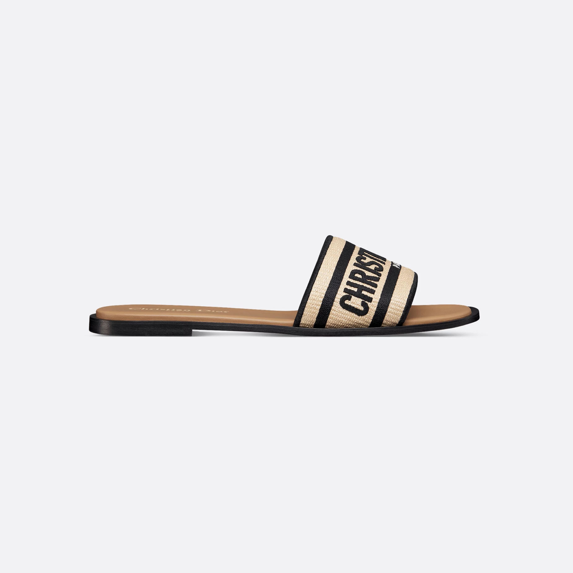 Dior black white flat slippers