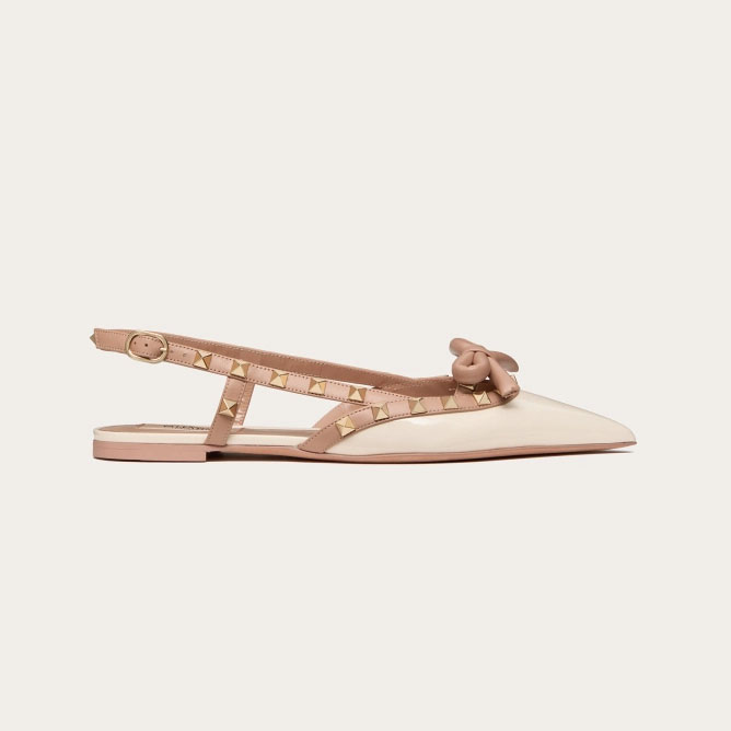 VALENTINO Patent-leather lace-up flats