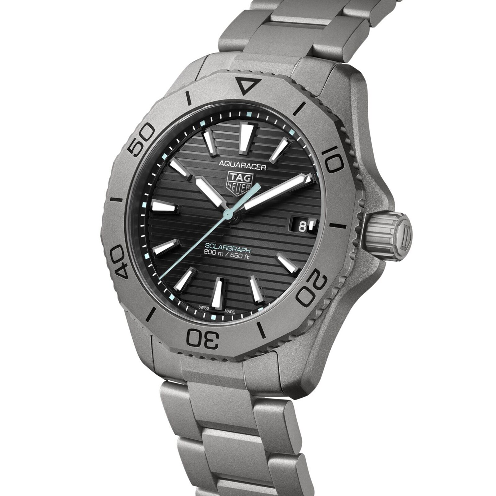 TAG Heuer Aquaracer Professional 200 Solargraph 40mm Mens Watch Titanium WBP1180.BF0000