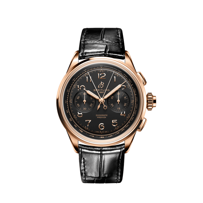 Breitling Premier B15 Duograph 42 18k red gold Black RB1510251B1P1