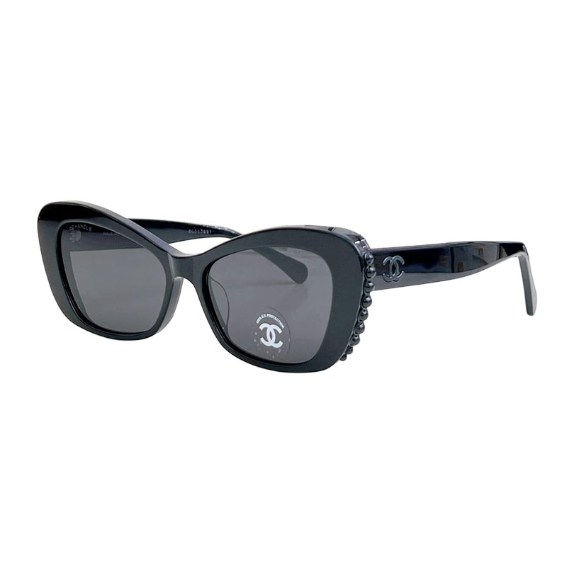 CHANEL glasses all black color size 56口16-140