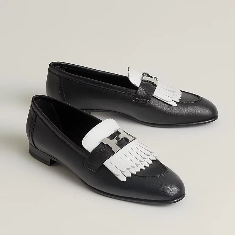 HERMES Royal Black Loafers