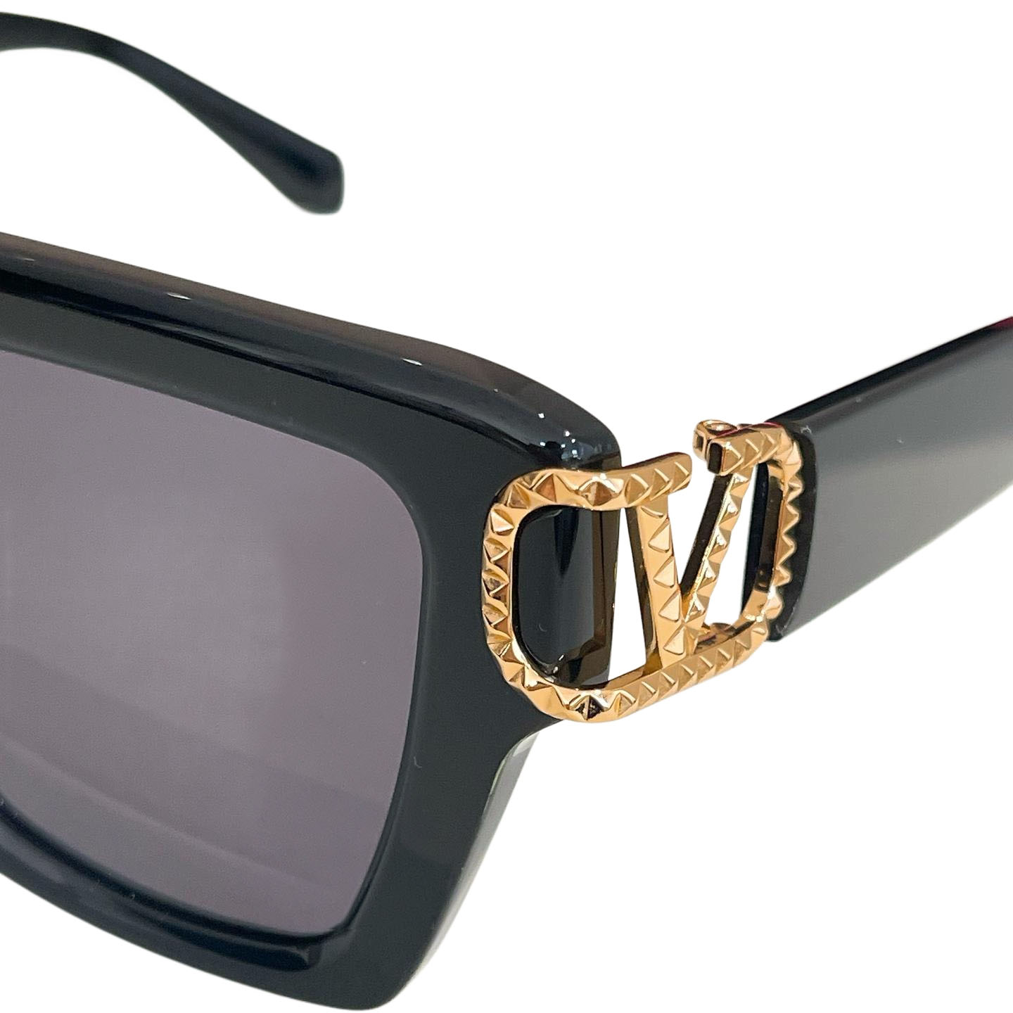 Valentino square frame glasses black gold/green/white/leopard/tawny color Size 54口18-145