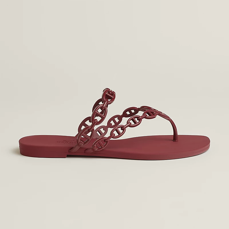 HERMES Island Red Slippers