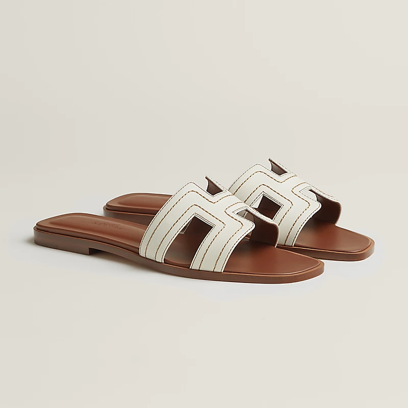 HERMES Oran white Slippers