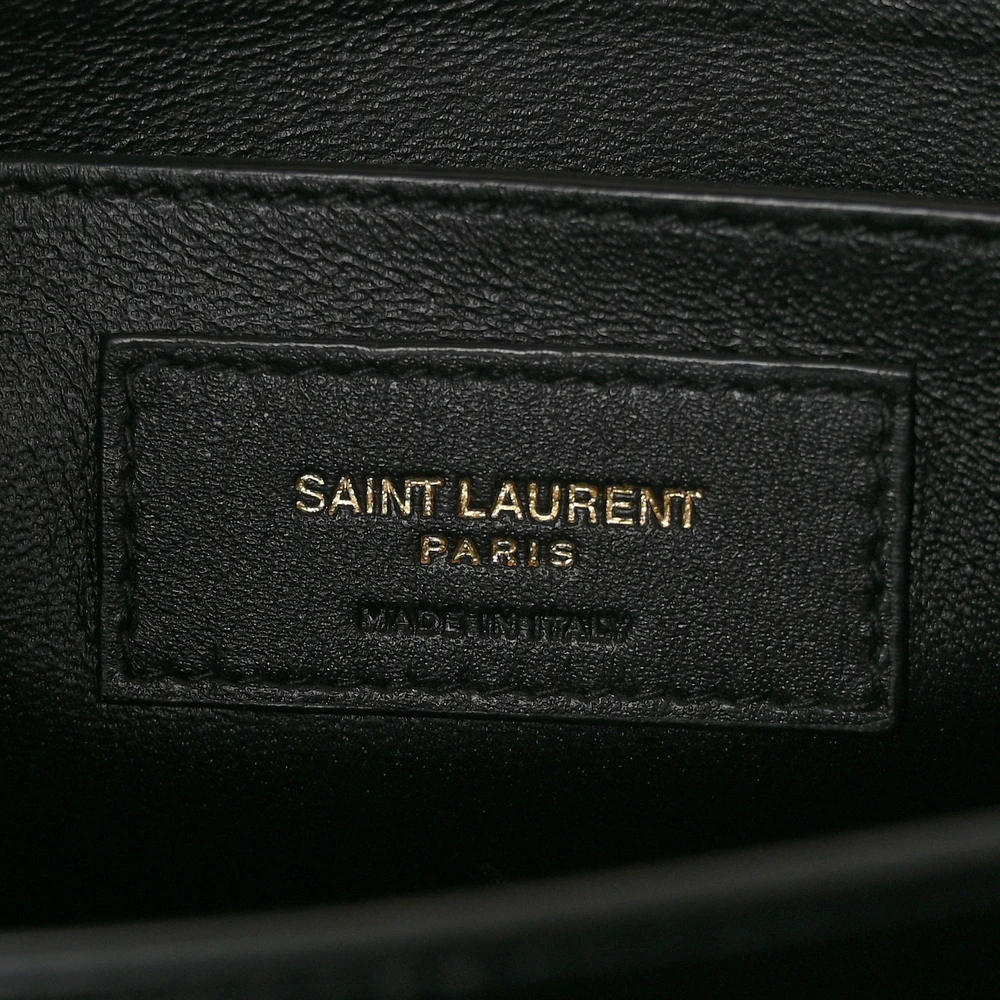 Saint Laurent Medium Cassandra Top Handle Dark Beige Classic Monogram Grain De Poudre Leather Aged Gold Hardware