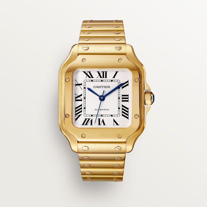 Santos de Cartier watch Medium model yellow gold CRWGSA0030