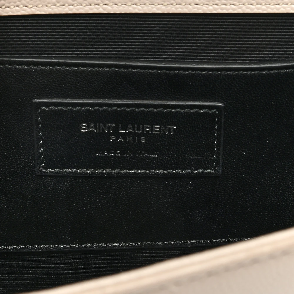 Saint Laurent Medium Kate Satchel Nude Powder Monogram Grain De Poudre Leather Silver Hardware