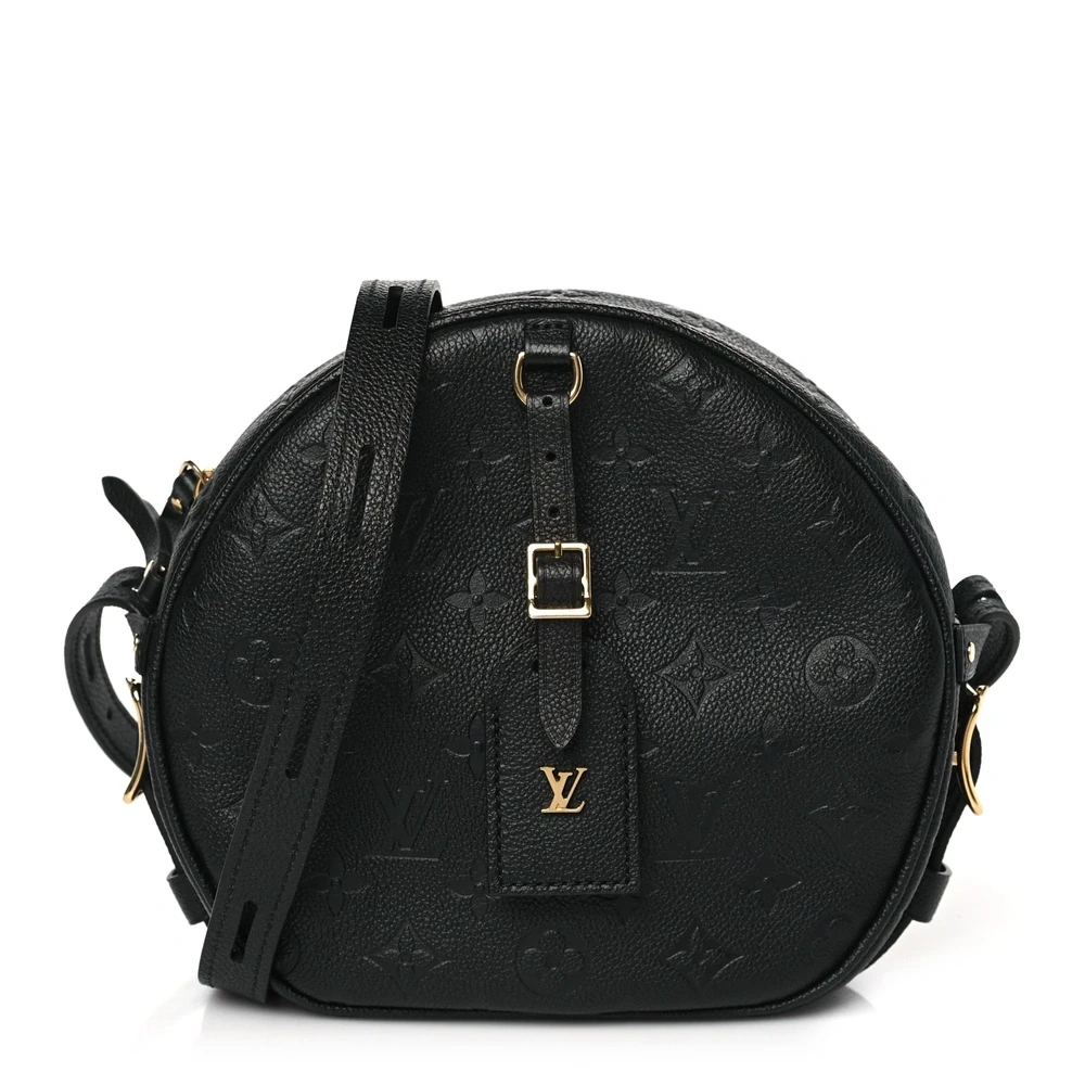 Louis Vuitton Boite Chapeau Souple MM Black Empreinte Leather Brass Hardware