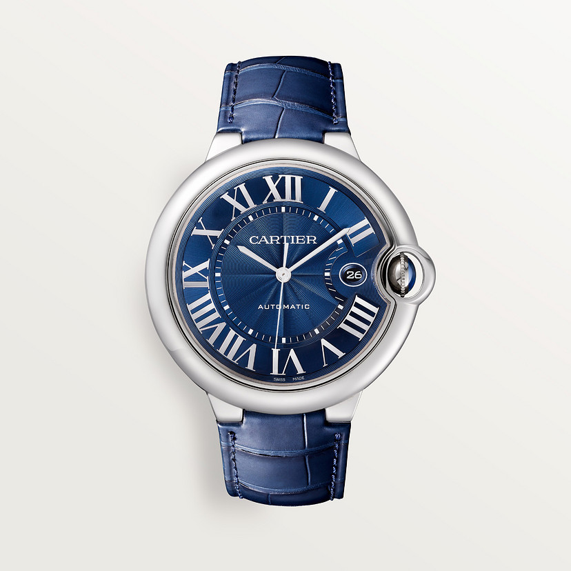 Ballon Bleu de Cartier watch 42 mm steel leather CRWSBB0027