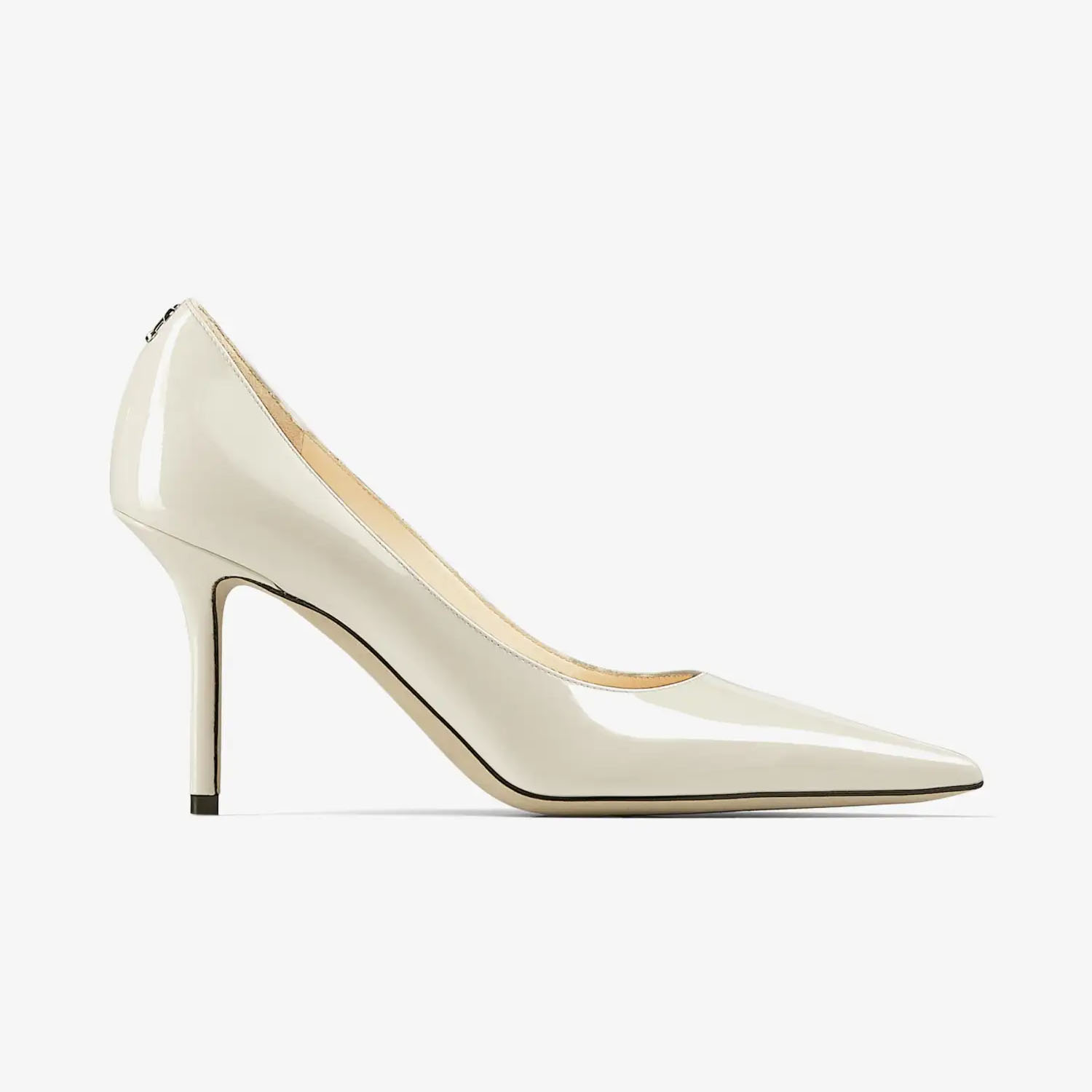JIMMY CHOO badge embellished leather heels