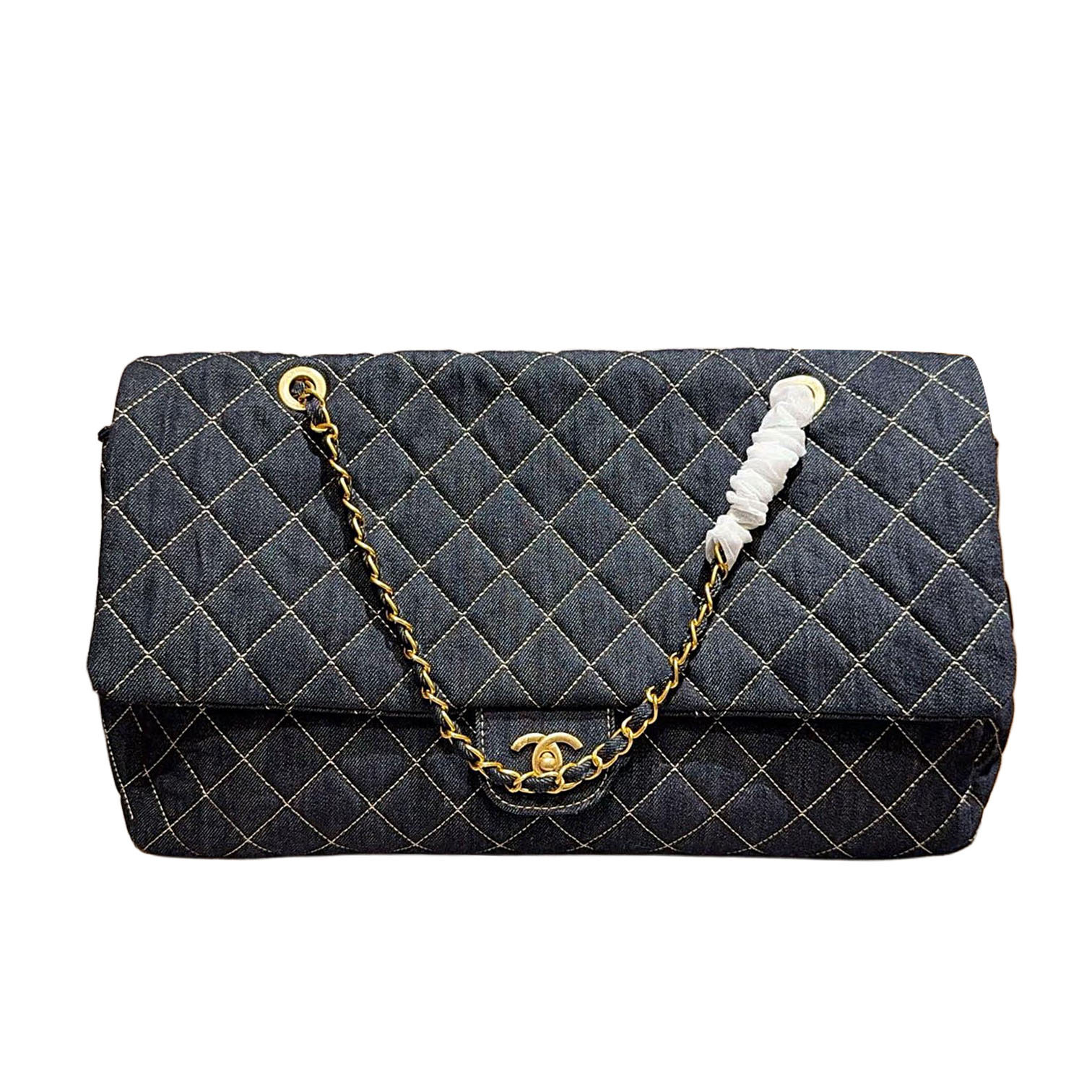 Chanel Denim color / Black Tote Bags 45cm Shoulder Bags