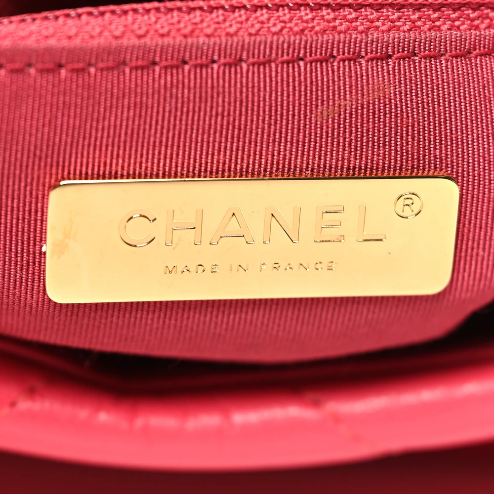 Chanel 19 Flap Medium Coral Quilted Goatskin Leather