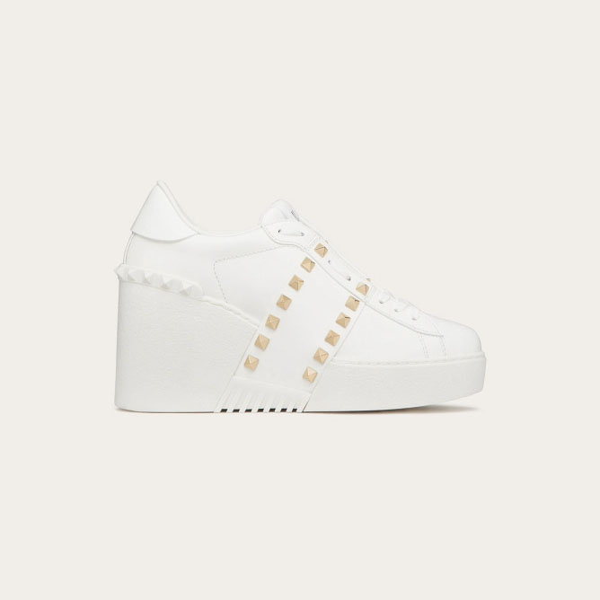 VALENTINO Calf leather sneakers (8.5 cm high heel)