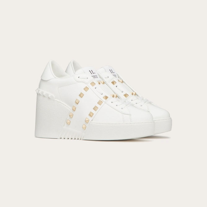 VALENTINO Calf leather sneakers (8.5 cm high heel)