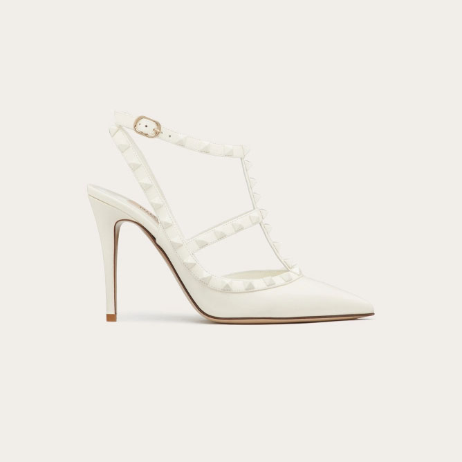 VALENTINO Rivet lace-up heels of the same color (heel height 10cm)