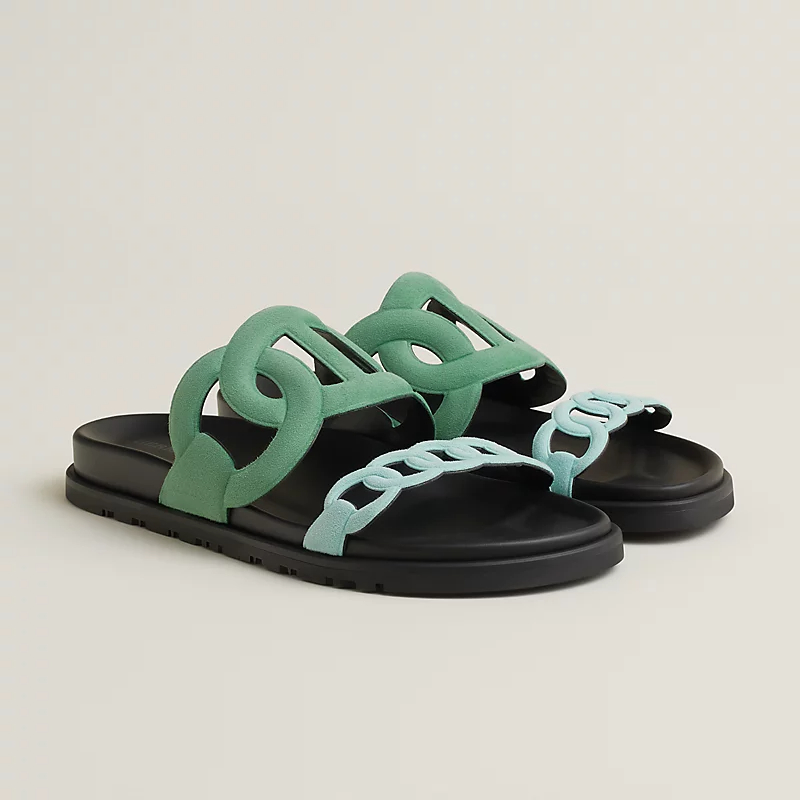 HERMES Extra Green Slippers
