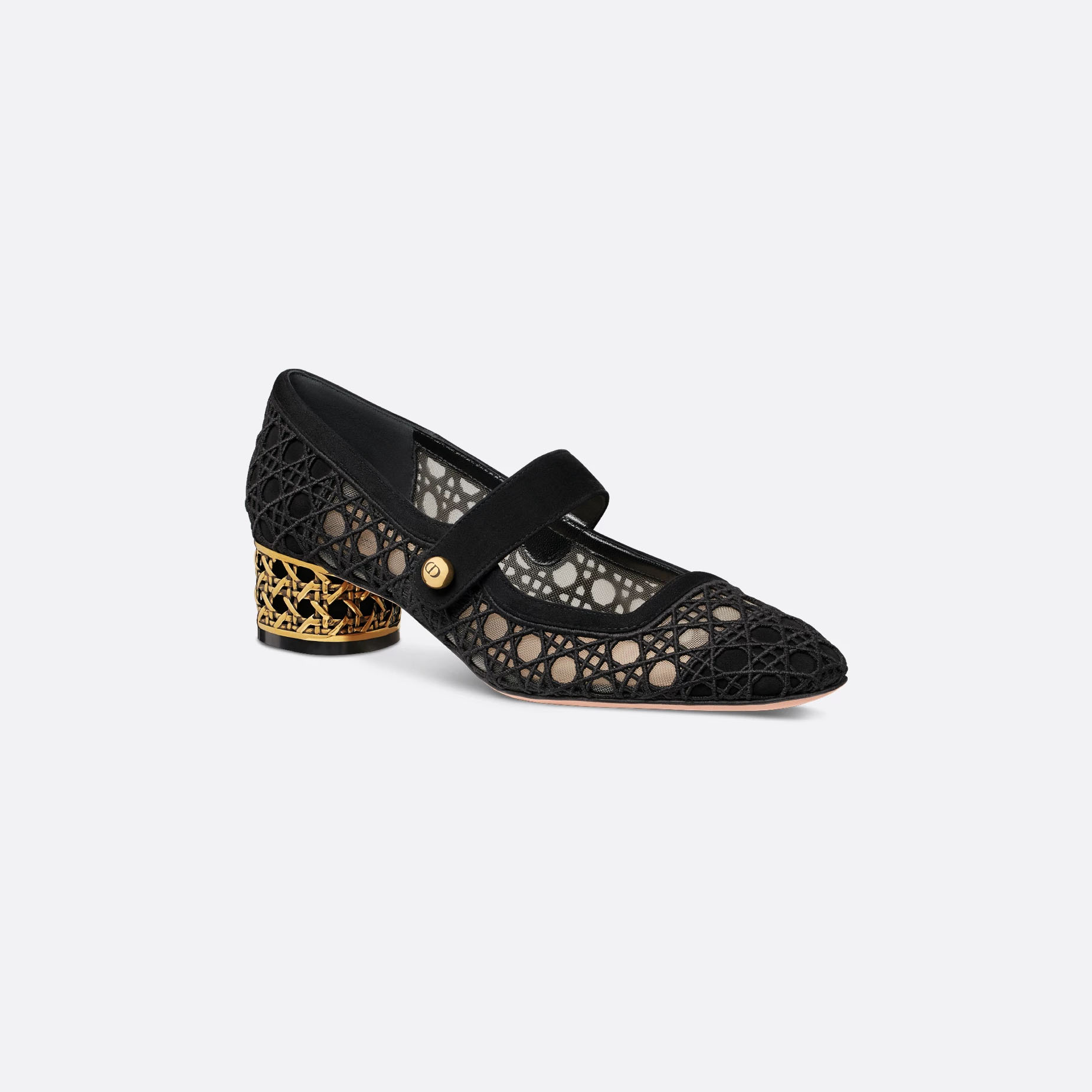 Dior thick with square head black high heels shoes