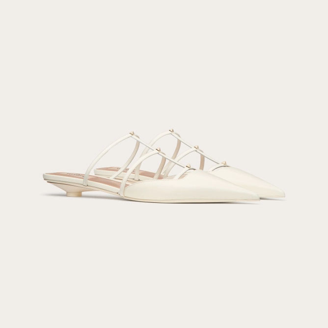VALENTINO Calfskin micro-heeled Muller shoes (heel 2 cm high)