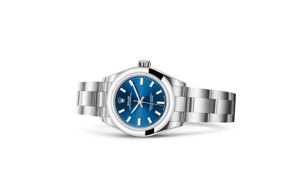 Rolex Oyster Perpetual 28 Oyster 28 mm Oystersteel Bright blue dial M276200-0003