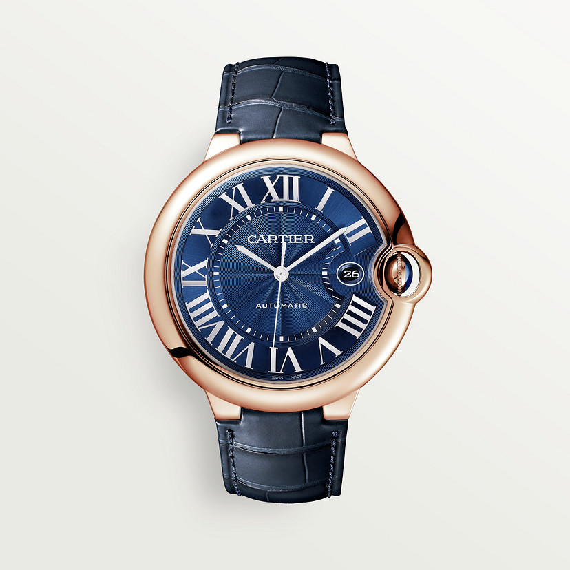 Ballon Bleu de Cartier watch 42mm rose gold leather CRWGBB0036