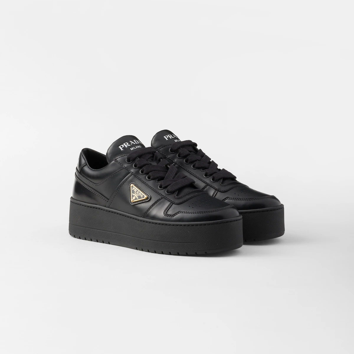 PRADA Black leather sneakers