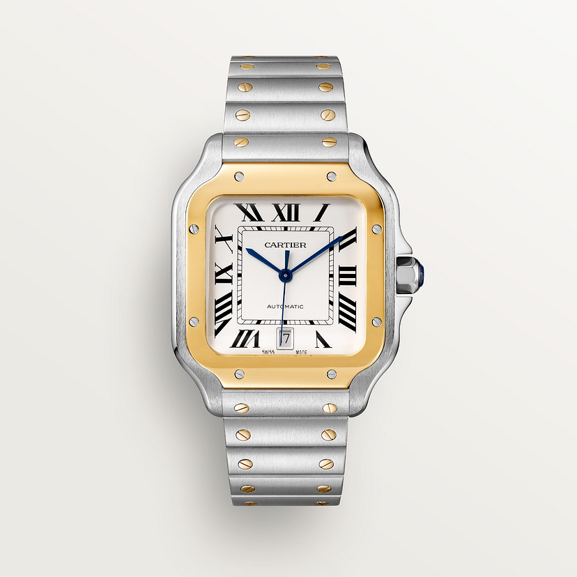 Santos de Cartier watch Large model yellow gold steel CRW2SA0009