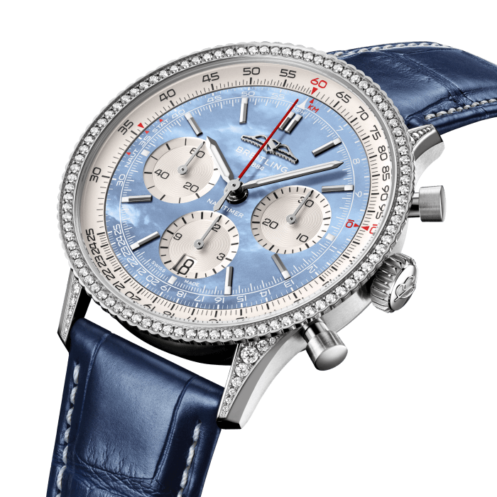Breitling Navitimer B01 Chronograph 41 Stainless steel Blue mother-of-pearl AB01396A1C1P1