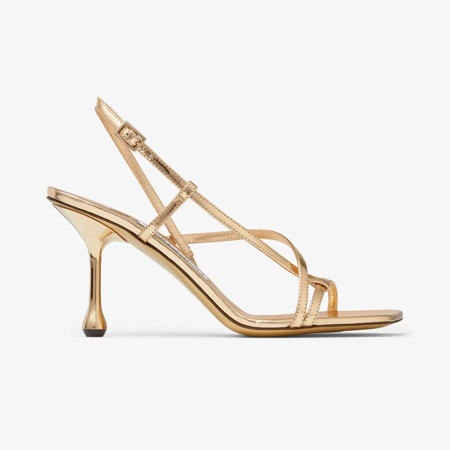 JIMMY CHOO Metallic texture leather high sandals