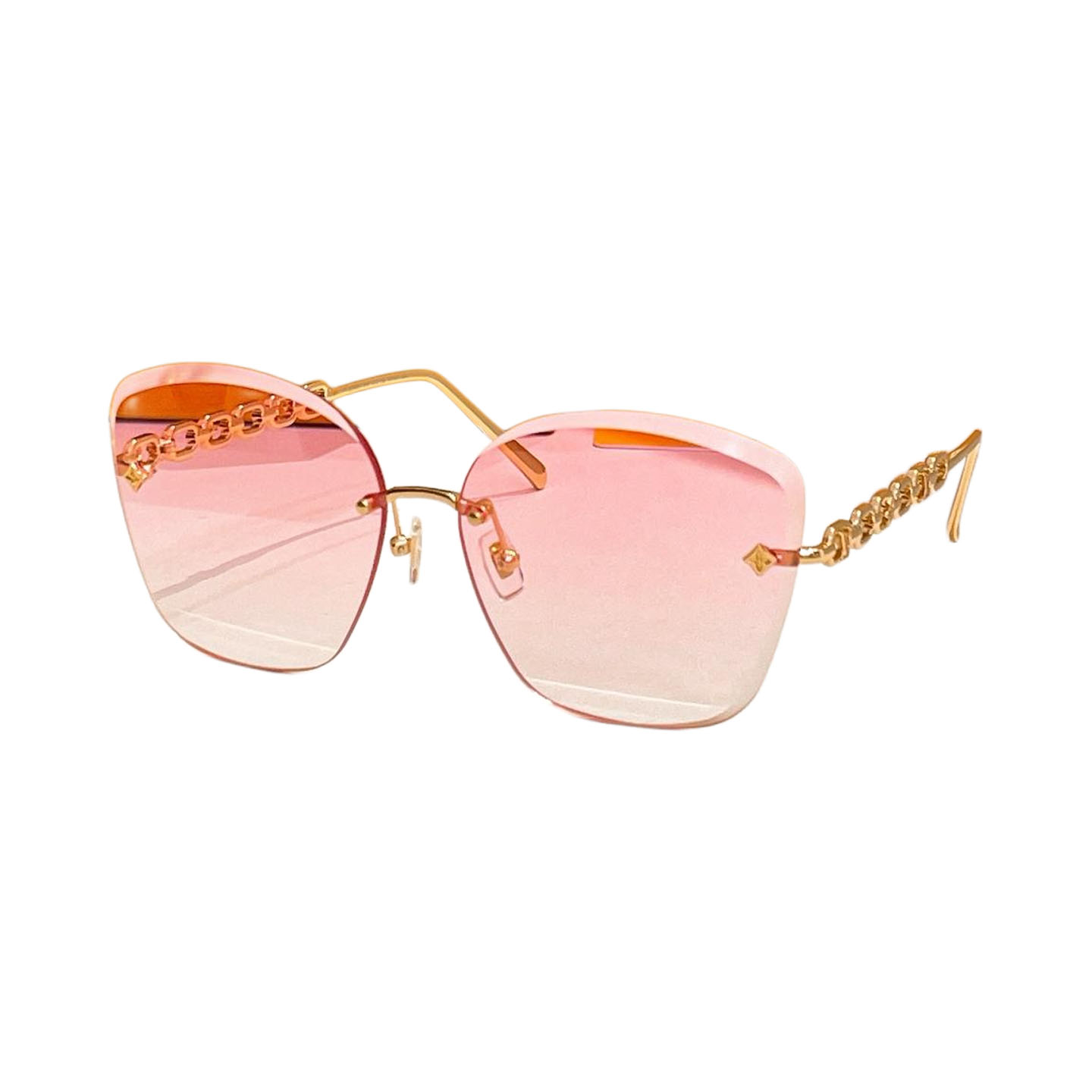 Louis Vuitton Butterfly glasses coral pink/black/brown/eggplant color Size 61口14-140