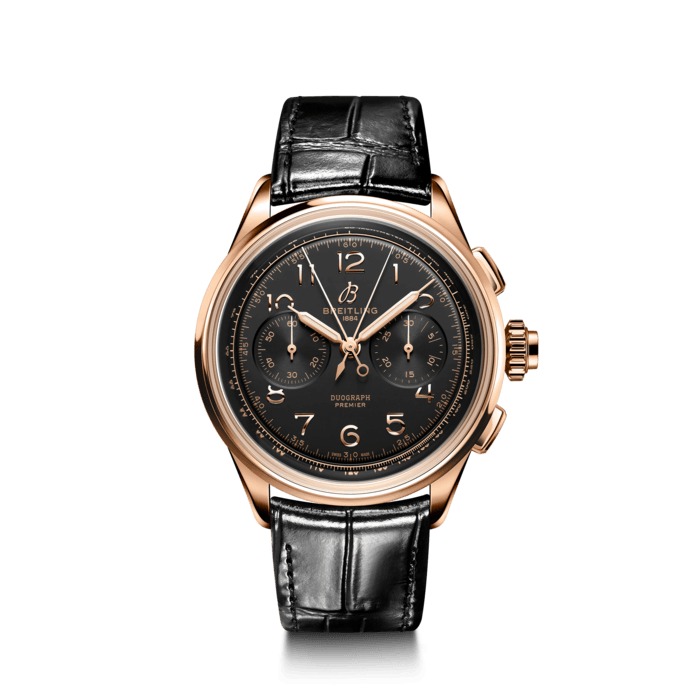 Breitling Premier B15 Duograph 42 18k red gold Black RB1510251B1P1