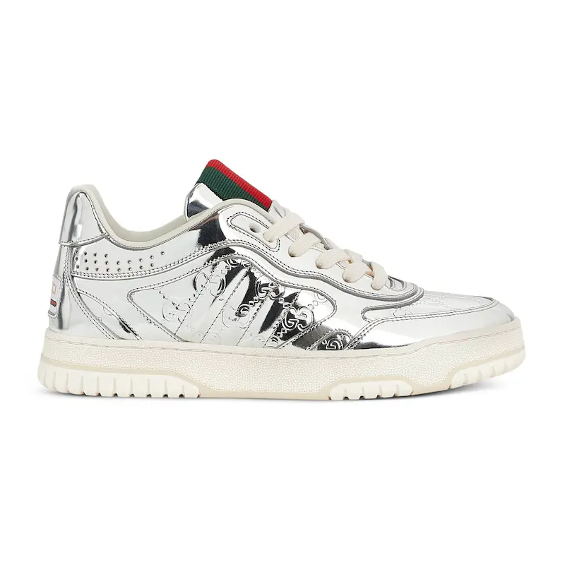 Gucci Re Web series women's sports shoes silver Sneakers