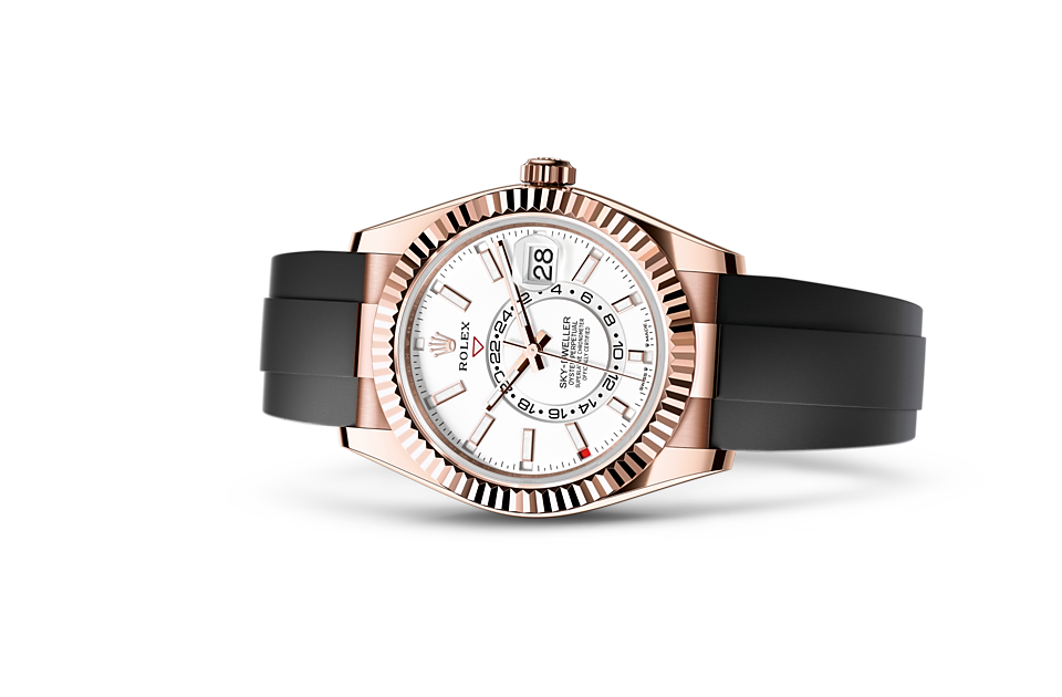 Rolex Sky-Dweller Oyster 42 mm Everose gold Intense white dial M336235-0003