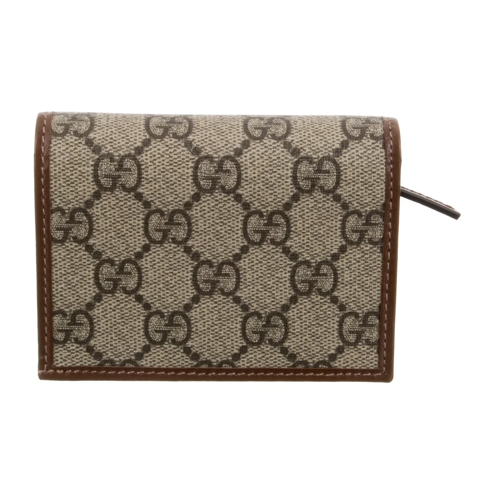Gucci Large Wallet Neutrals GG Supreme Canvas Gold Hardware