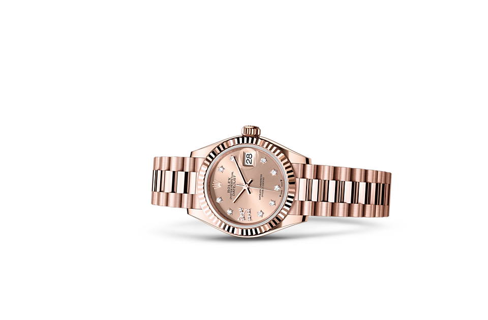 Rolex Lady-Datejust Oyster 28 mm Everose gold Rosé-colour dial M279175-0029