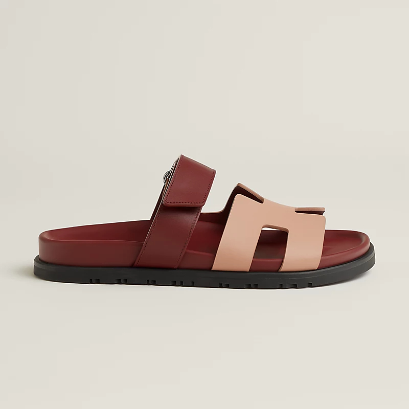 HERMES Chypre Pink and Red Slippers