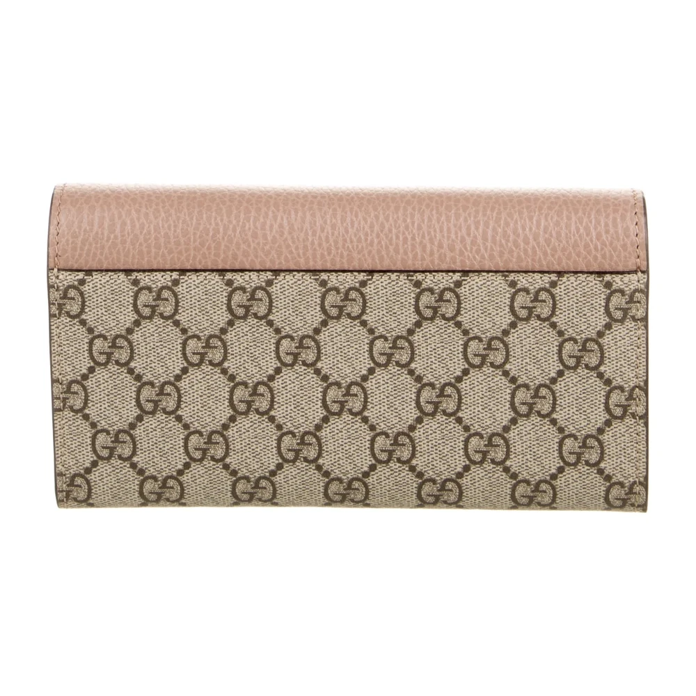 Gucci Medium Printed Continental Wallet Brown/Pink Matelassé Chevron Leather Gold Hardware