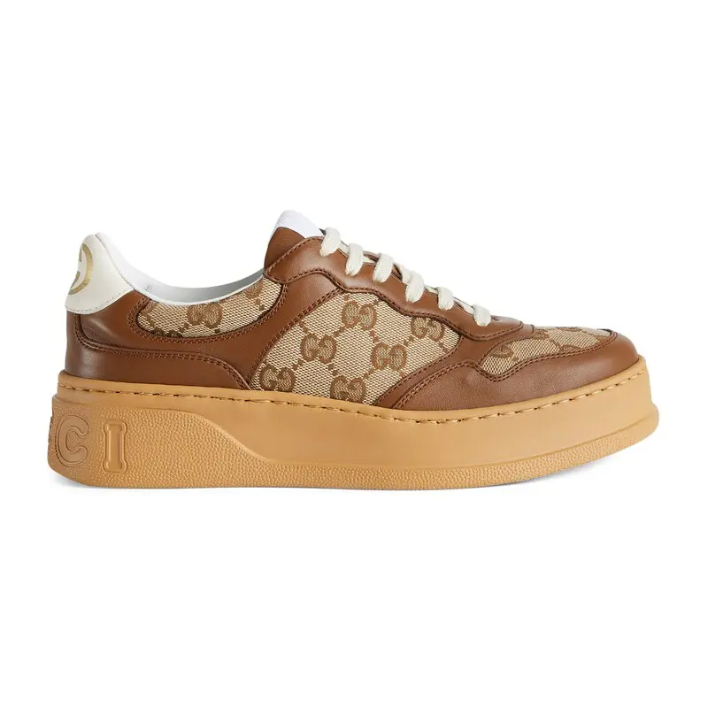 Gucci GG printed embossed sports shoes brown Sneakers