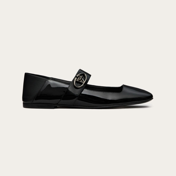 VALENTINO Patent leather Mary Jane ballet shoes