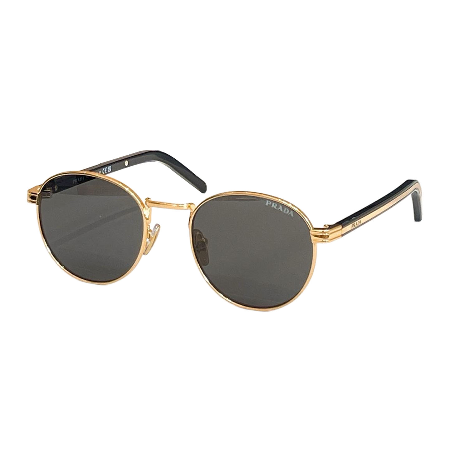 Prada round frame glasses black gold/purple/coral/tawny/brown color Size 49口21-145