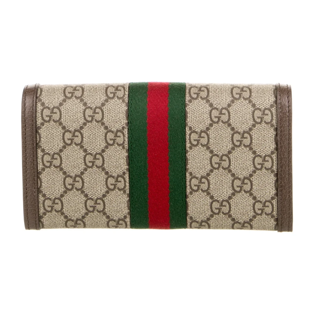 Gucci Medium Ophidia Continental Wallet Brown GG Leather Gold Hardware