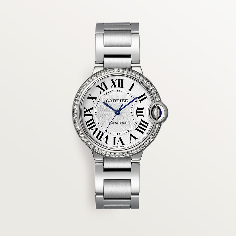 Ballon Bleu de Cartier watch 36 mm steel diamonds CRW4BB0024