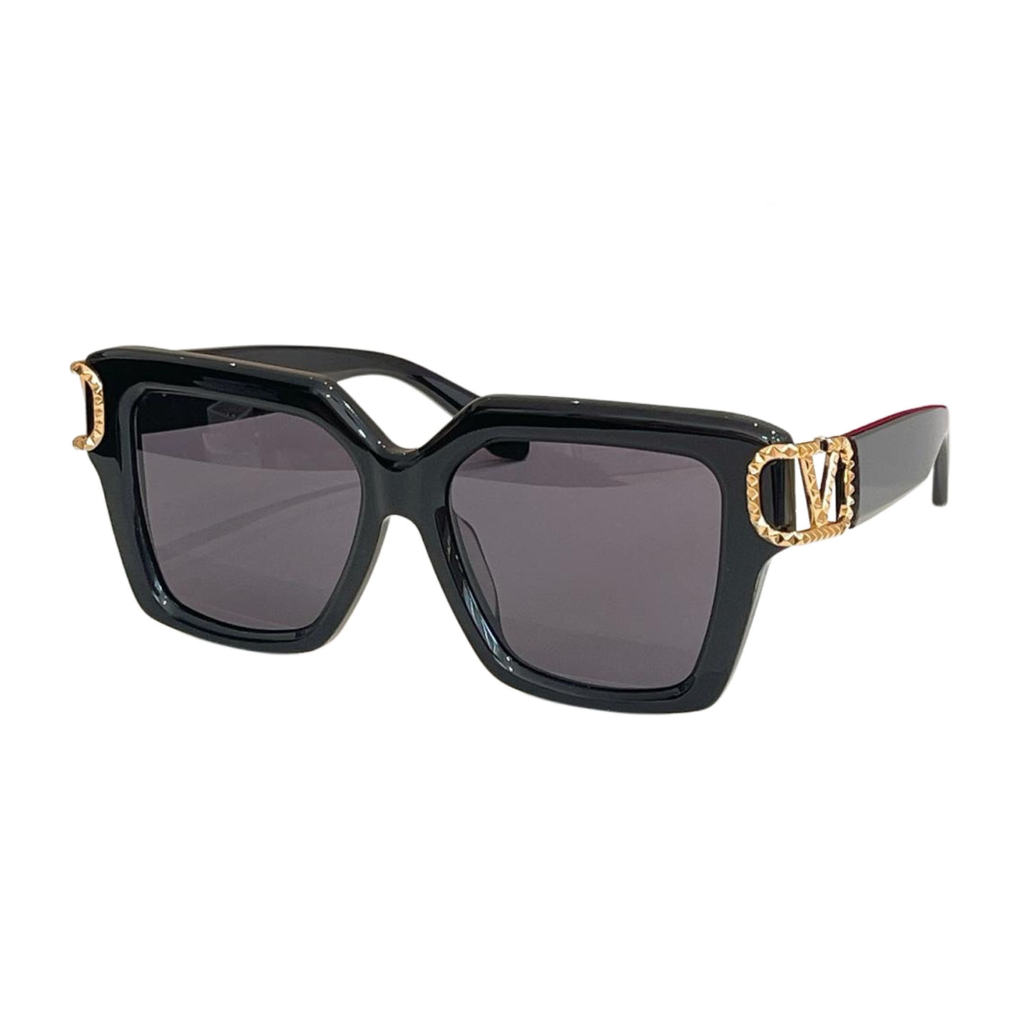 Valentino square frame glasses black gold/green/white/leopard/tawny color Size 54口18-145