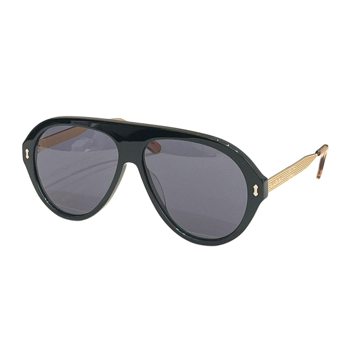 Gucci Pilot shape glasses black orange/black/black gold/leopard/leopard brown/tawny green color Size 61口13-145
