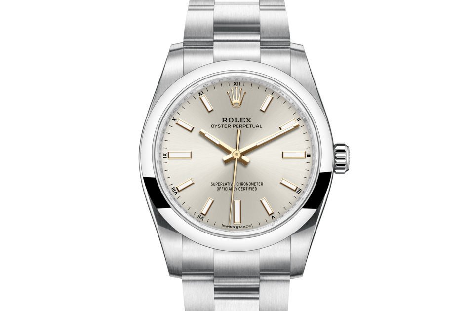 Rolex Oyster Perpetual 34 Oyster 34 mm Oystersteel Silver dial M124200-0001
